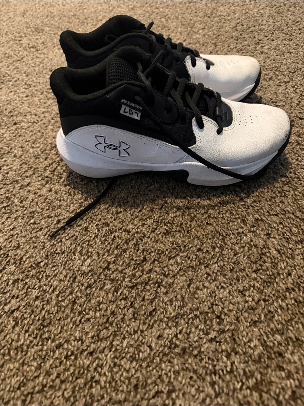 Under Armour Kids Black and White Low-Top Sneakers